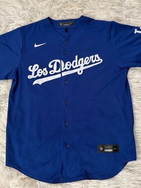 Nike Royal Blue Button-Up Baseball Jersey
